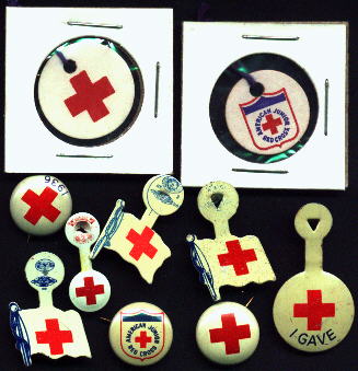 Red Cross, USA, Tags and Pins Set